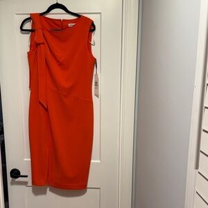 Calvin Klein Elegant Orange Sleeveless Dress